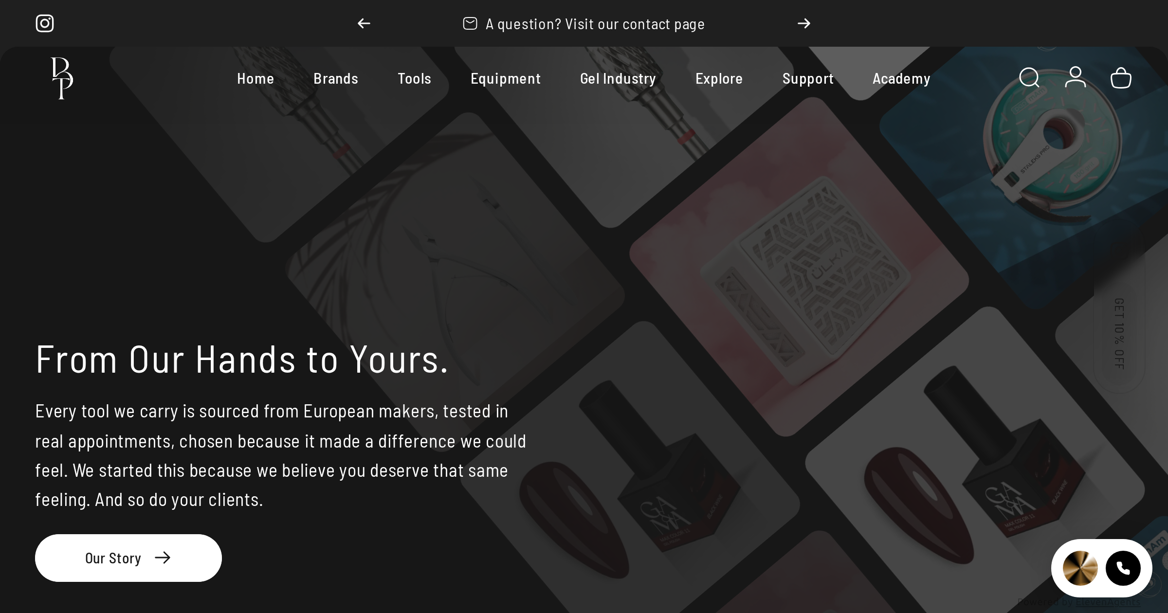 Beauty Tools Australia homepage with Eva AI assistant