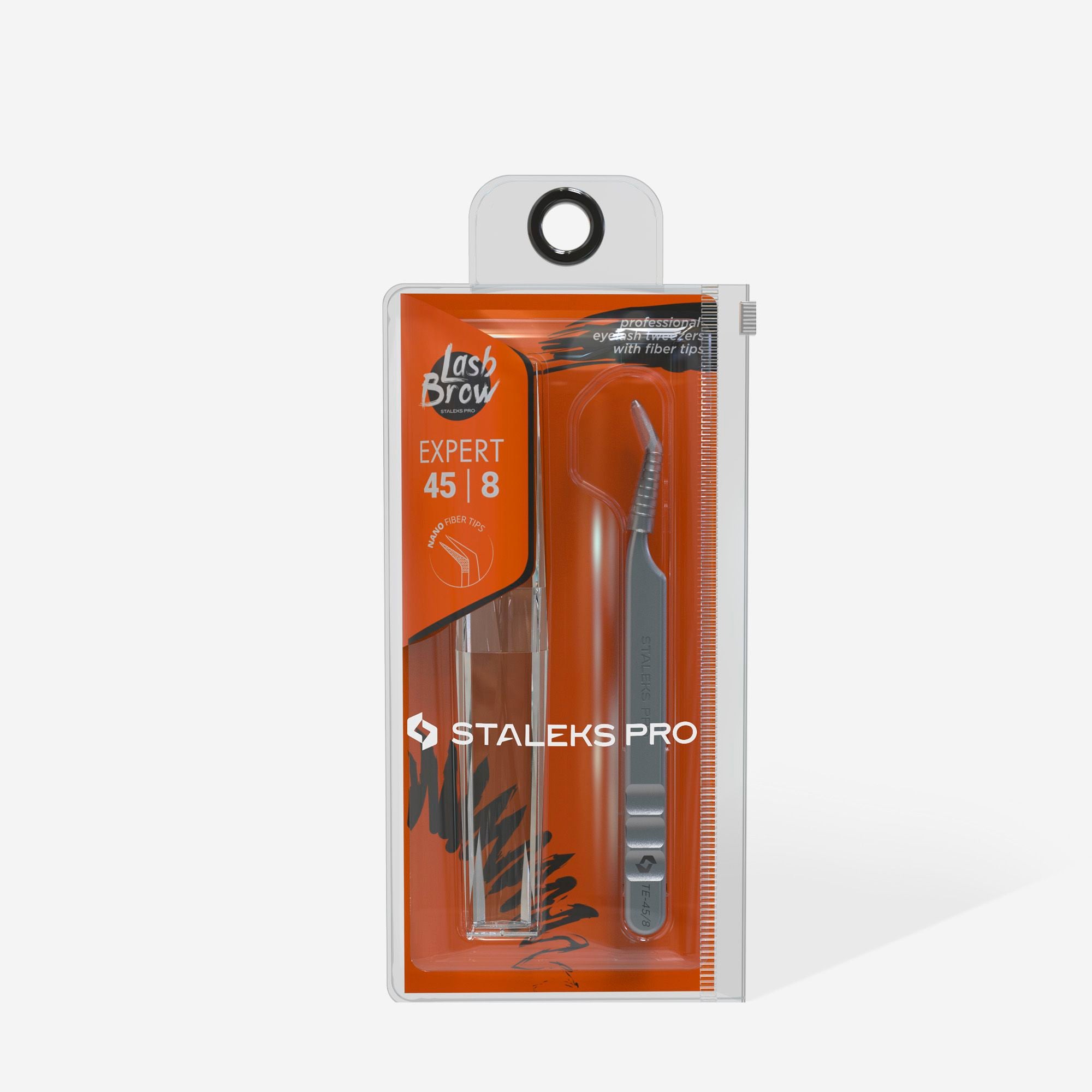TE-45/8 Prof. eyelash tweezers with fiber tips, mini L