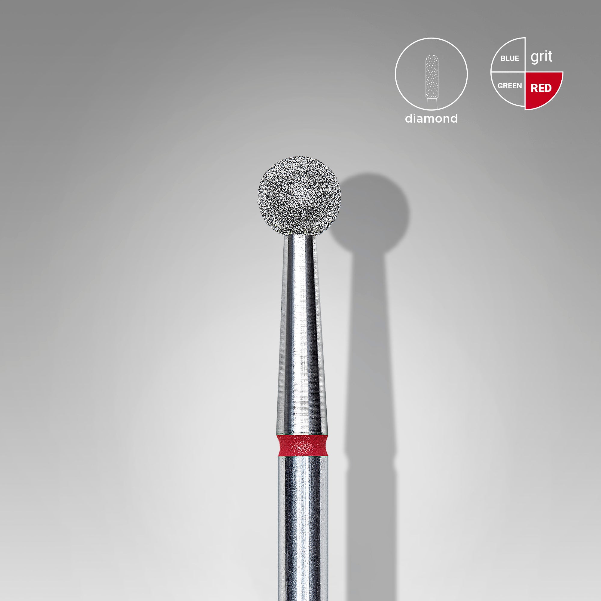 FA01R040 DIAMOND NAIL DRILL BIT, "BALL", RED