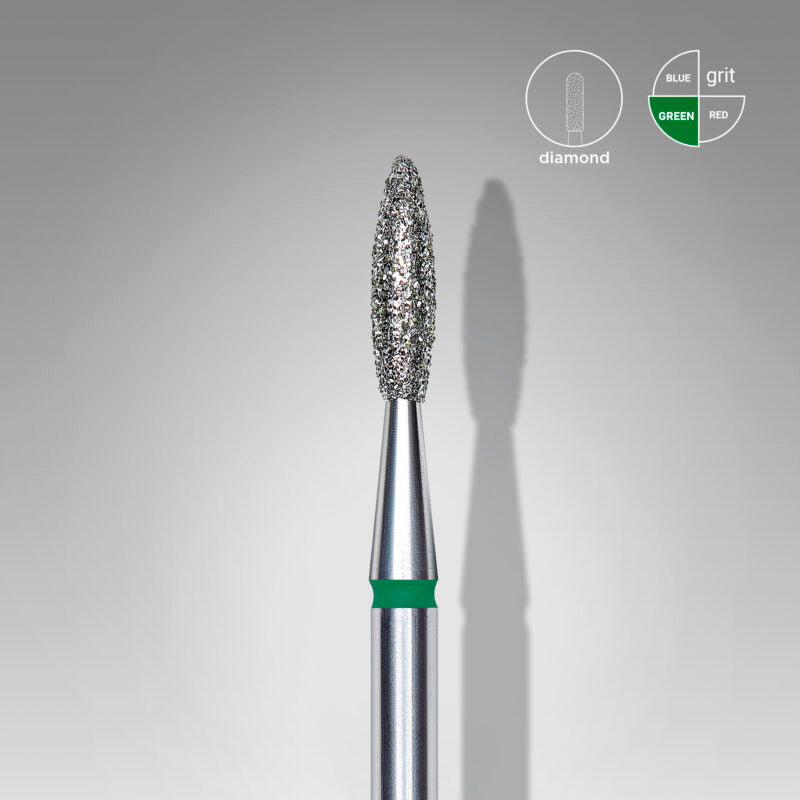 FA10G021/8 Diamond drill bit pointed "Flame", green