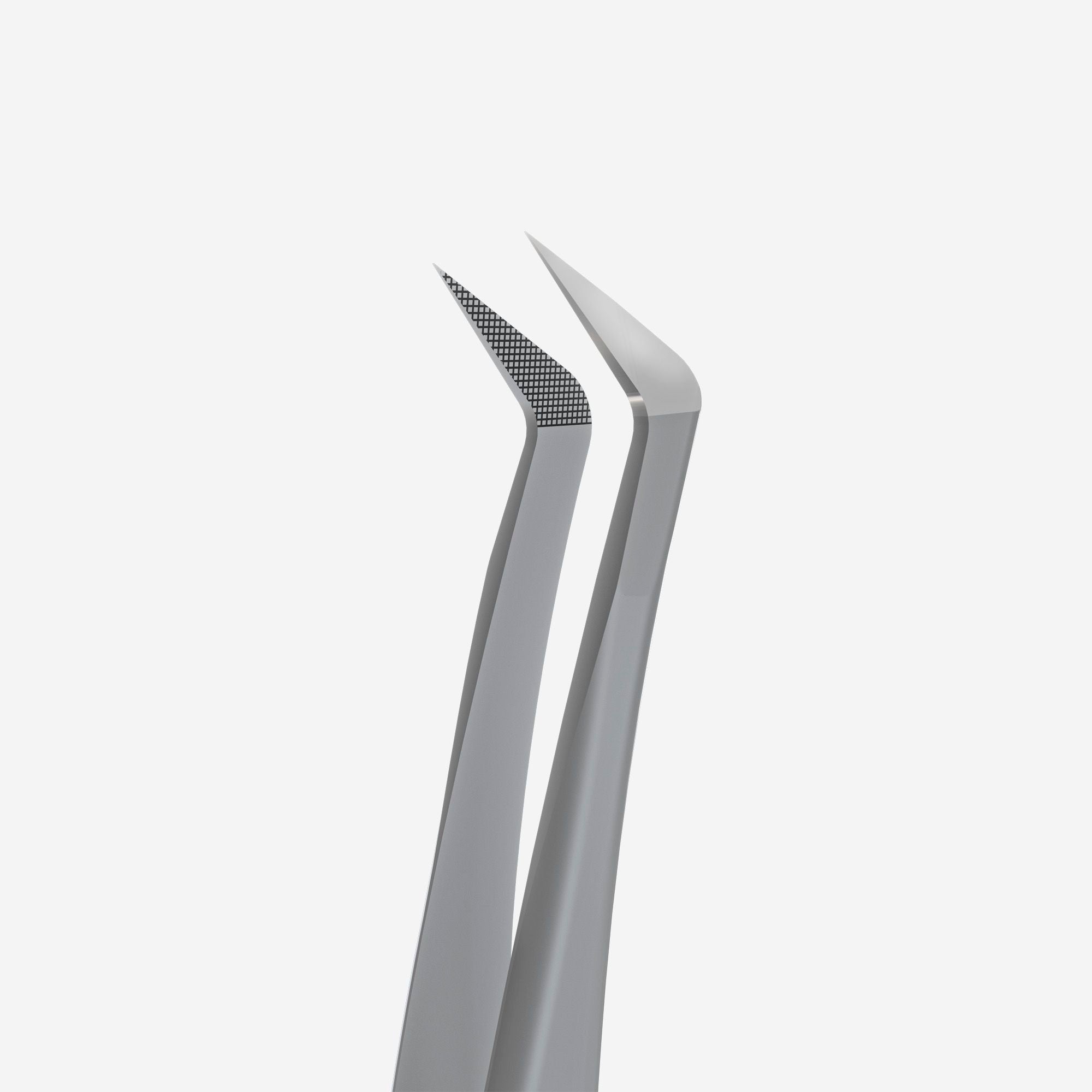 TE-44/12 Prof. Eyelash Tweezers with fiber tips L-shaped, 65'