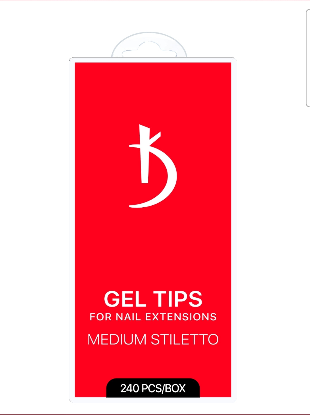 Gel tips for nail extension Medium Stiletto, 240 pcs/pack image 0