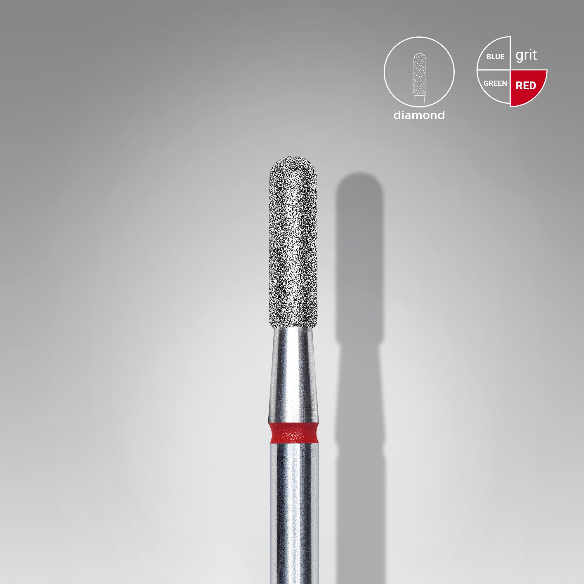 FA30R023/8 DIAMOND NAIL DRILL BIT, ROUNDED "CYLINDER", RED image 0