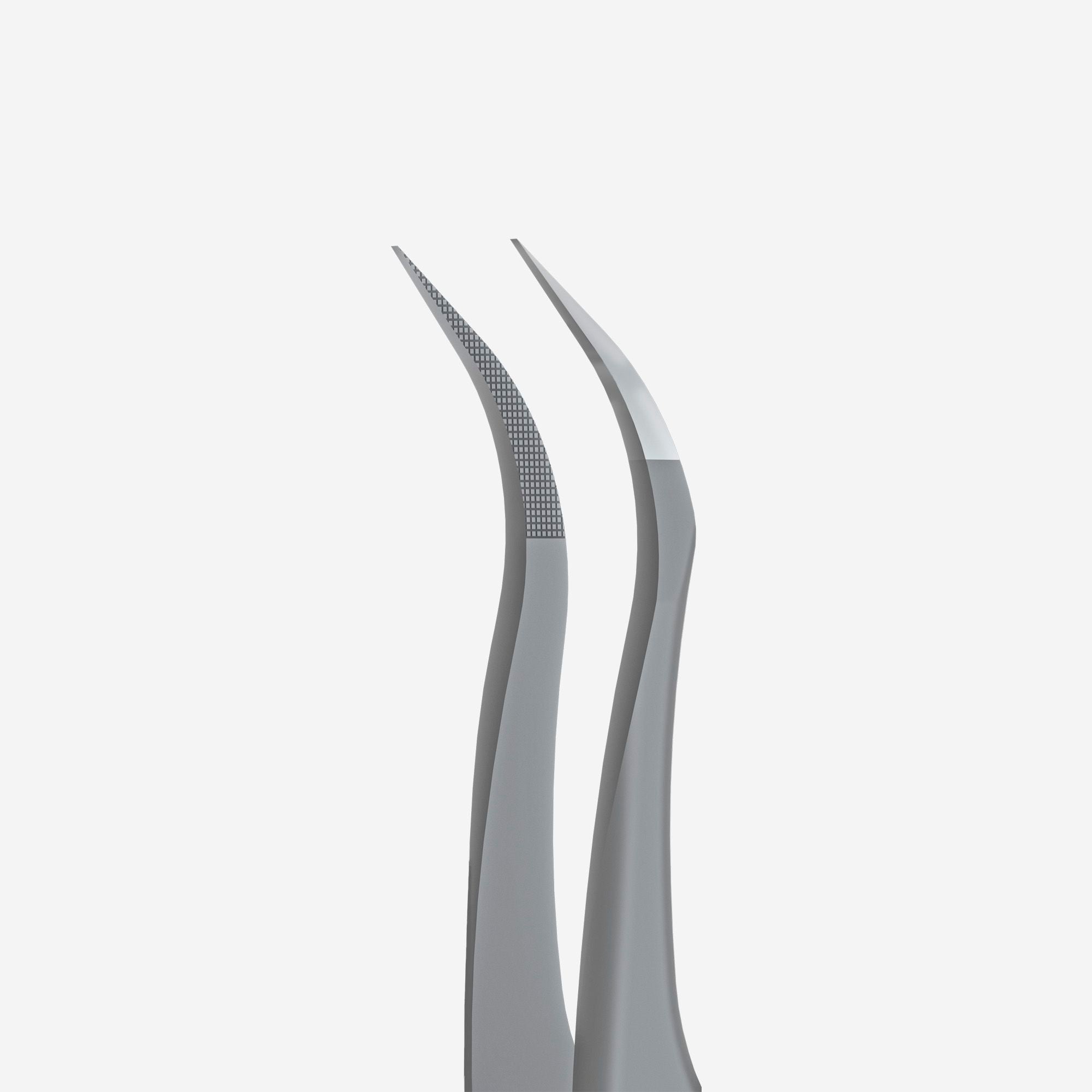 TE-45/1 Prof. eyelash tweezers with fiber tips curved