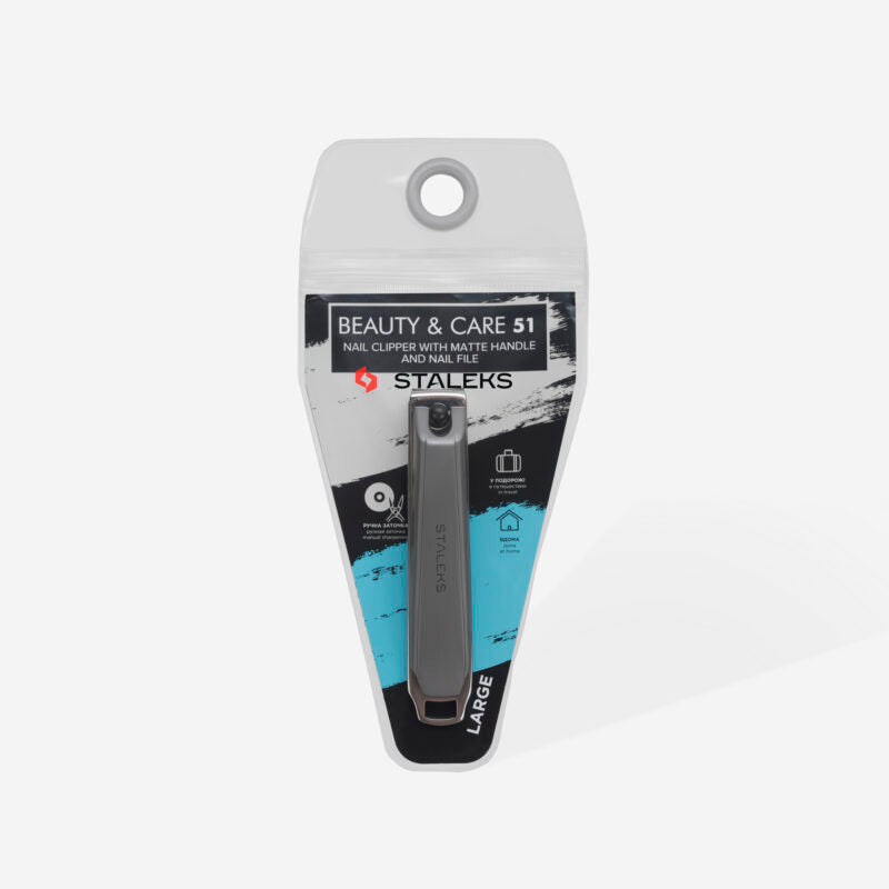 KBC-51 Nail clipper with matte handle and nail file, large