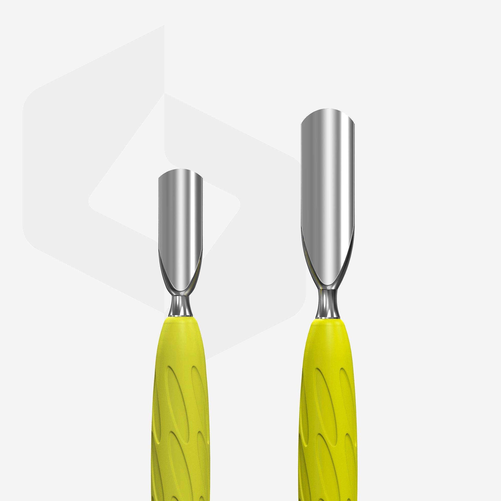 Manicure pusher Gummy with silicone handle UNIQ 10 TYPE 1 (rounded wide and rounded narrow pusher)