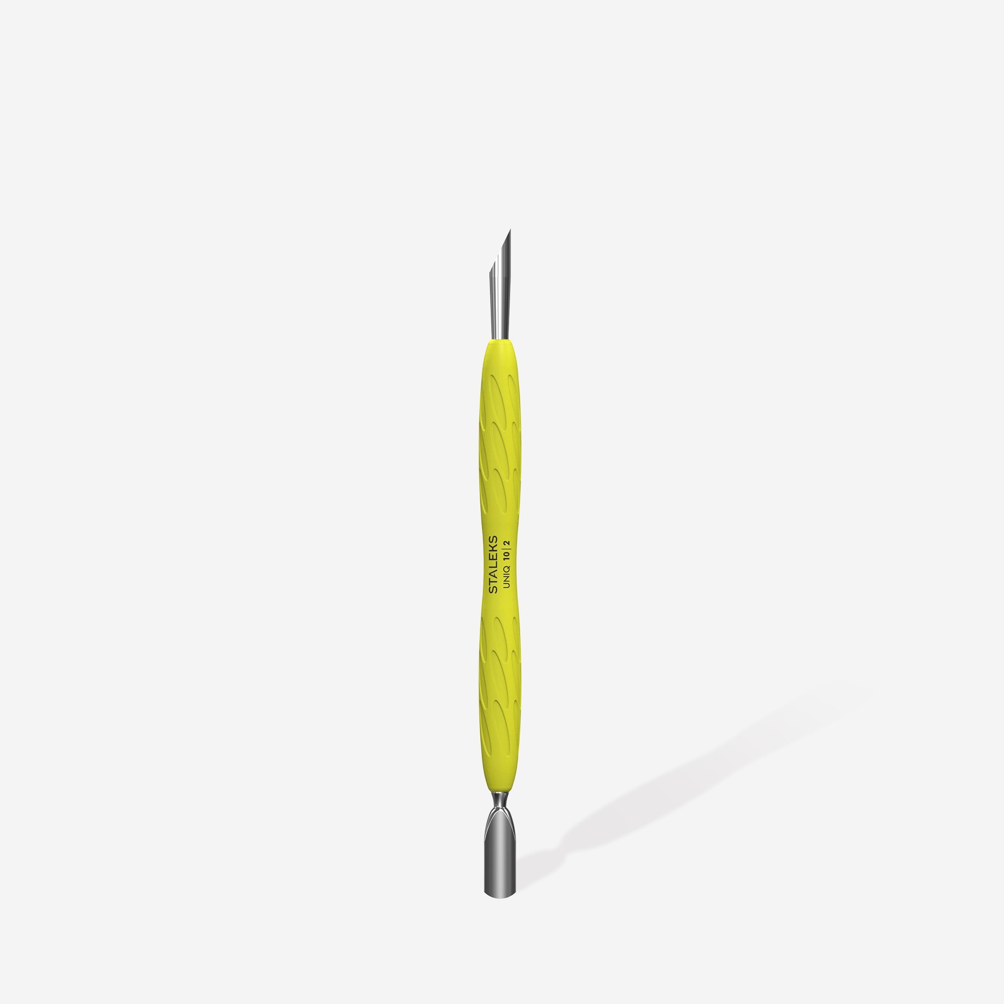 Manicure pusher Gummy with silicone handle UNIQ 10 TYPE 2 (rounded narrow and beveled pusher)