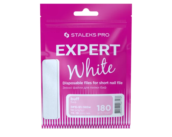 DFE-51-180w White disposable files polishing 180 gr. Short 10 pcs