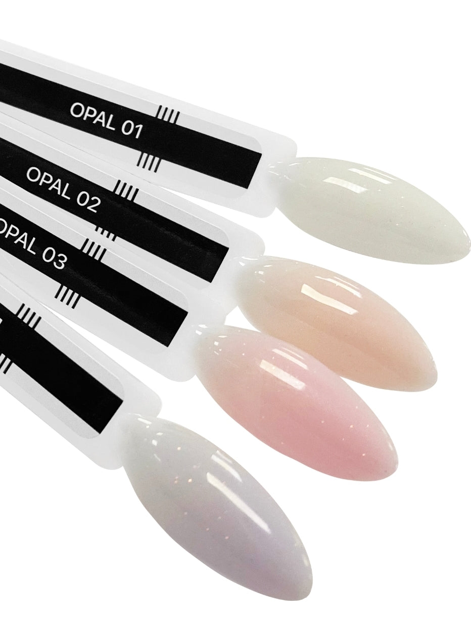 Palette of Colour Rubber Base gel "OPAL" 4 tips image 1