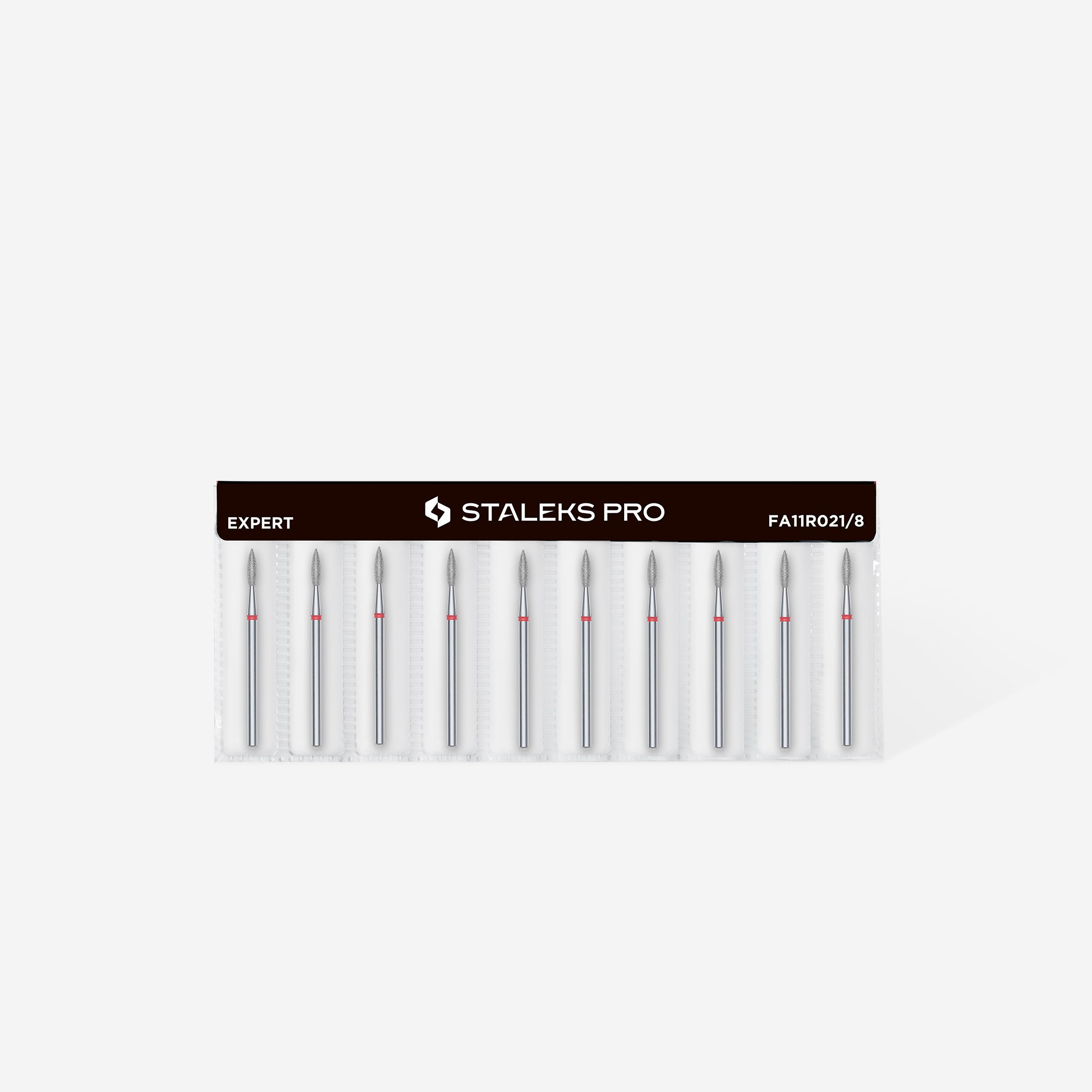 FA11R021/8 DIAMOND NAIL DRILL BIT, POINTED "FLAME", RED, image 2