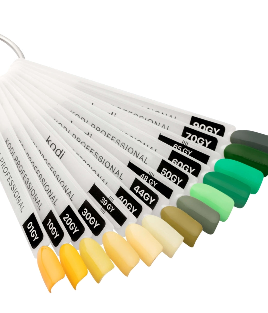 Palette of gel polishes "Green and Yellow " 13 tips image 1