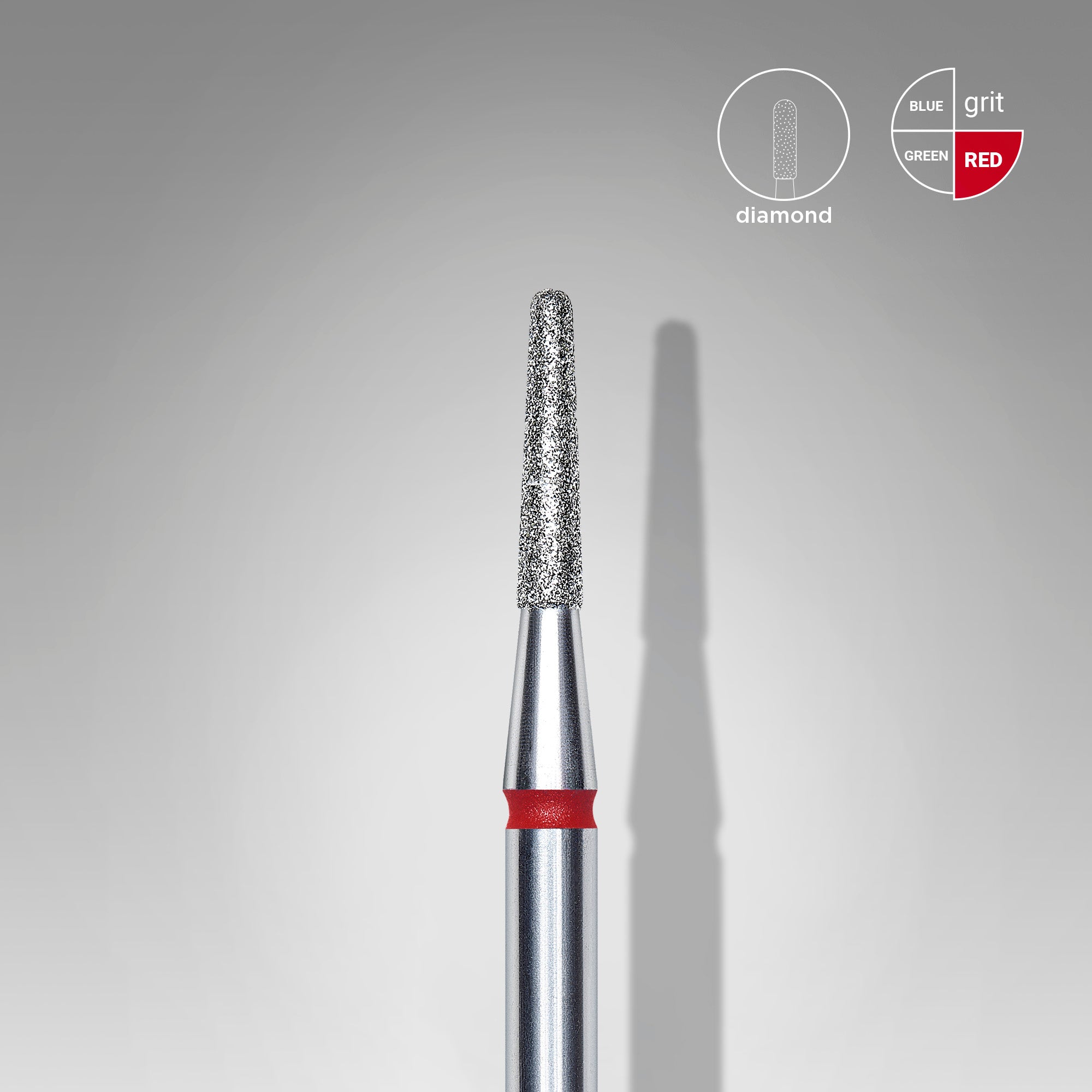 Diamond nail drill bit frustum red EXPERT head diameter 1.8 mm / working part 8 mm