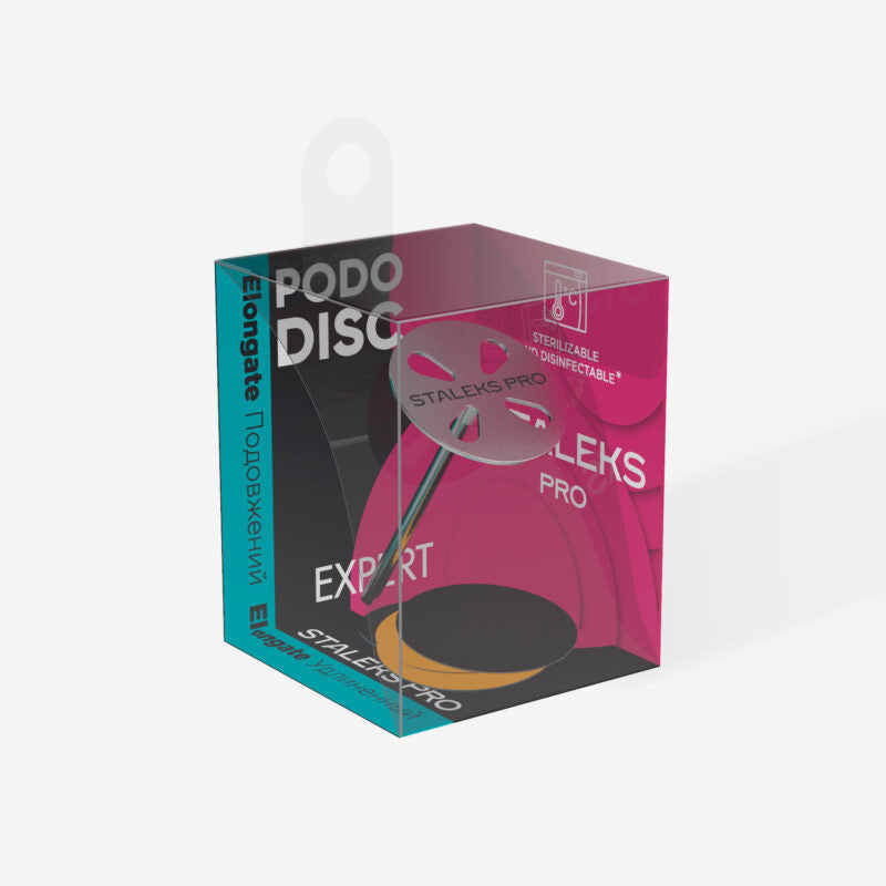 Elongated pedicure disc PODODISC L EXPERT and set of disposable file 180 grit 5 pc (25 mm)