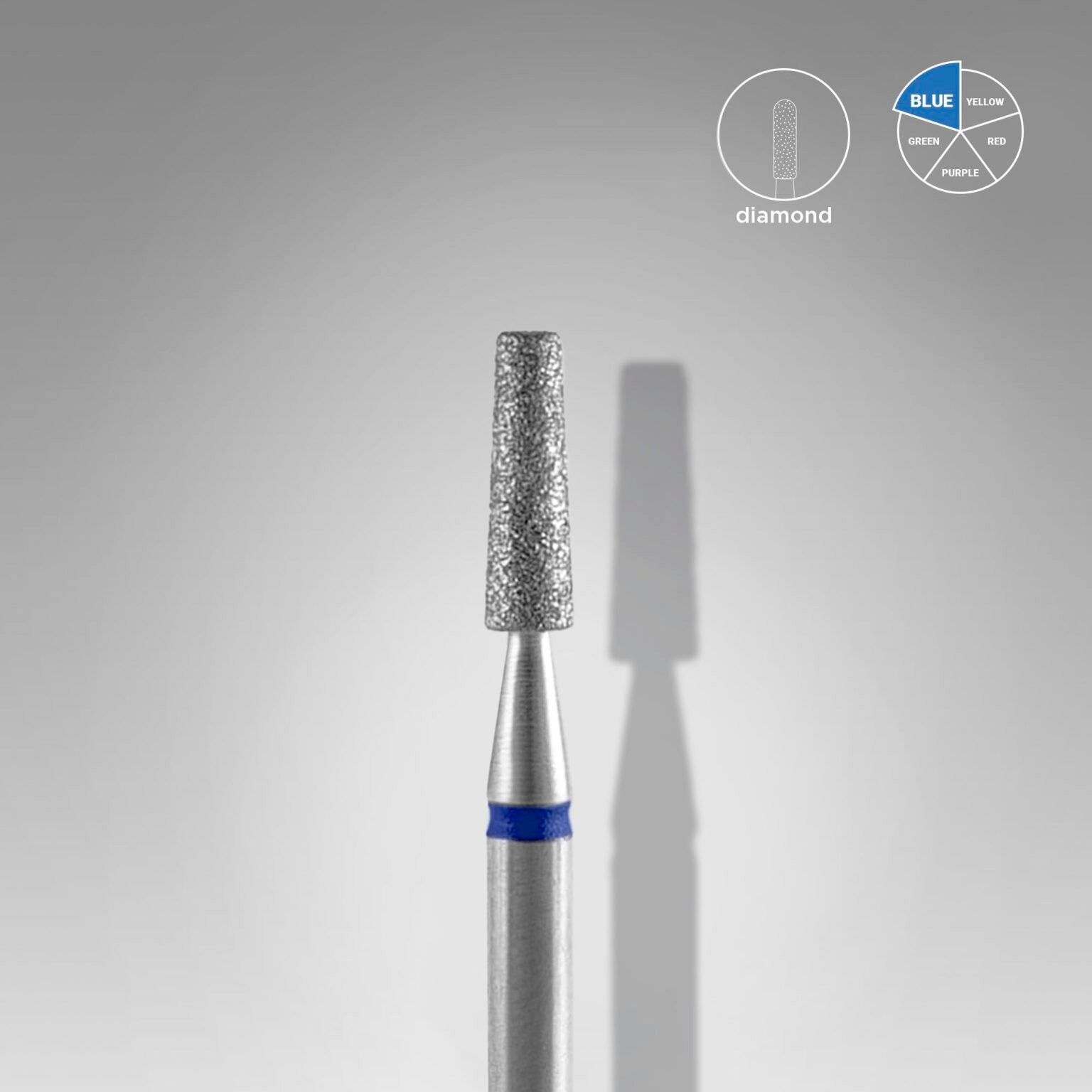 Diamond drill bit, blue, frastum