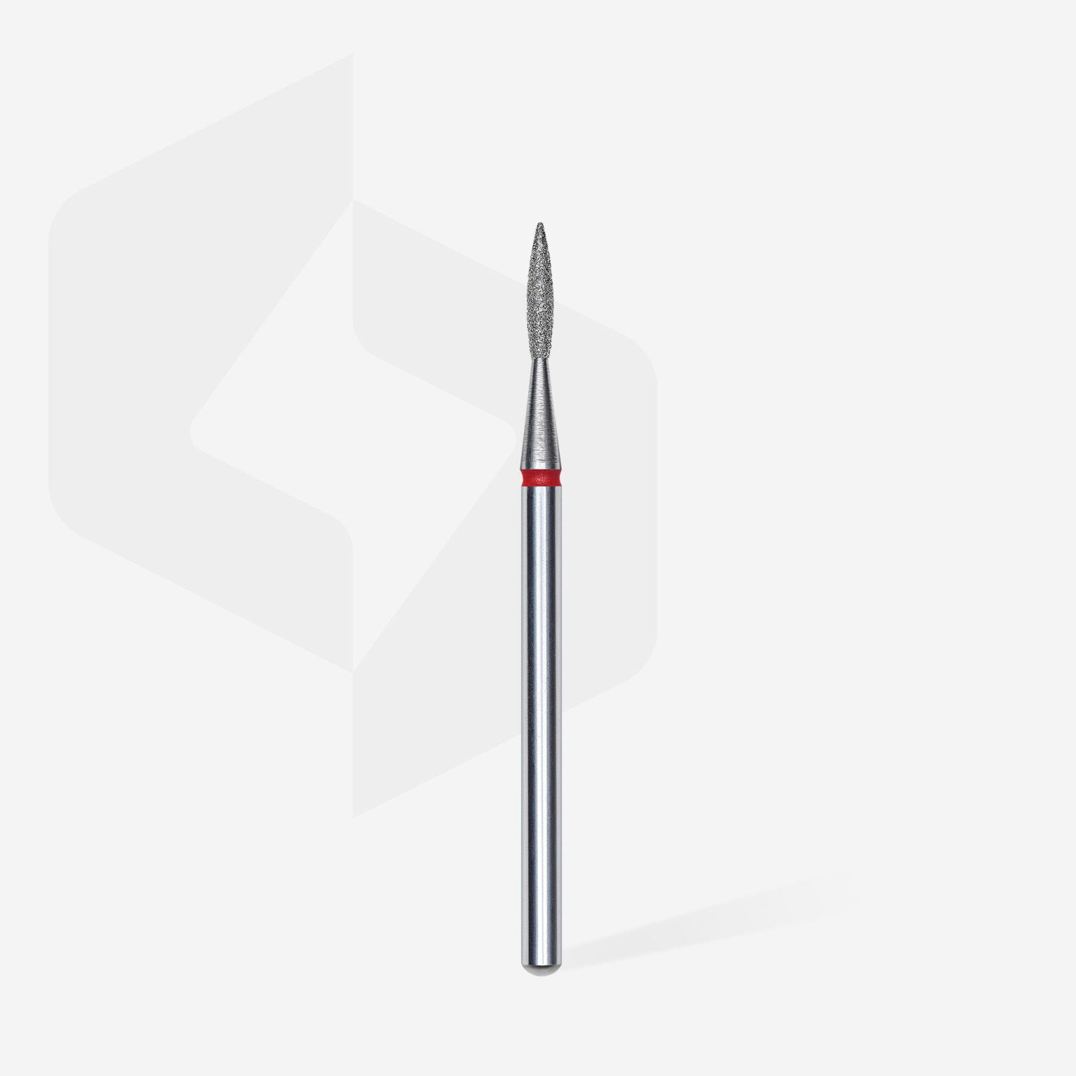 Diamond nail drill bit pointed flame red head EXPERT diameter 1,6 mm / working part 8 mm