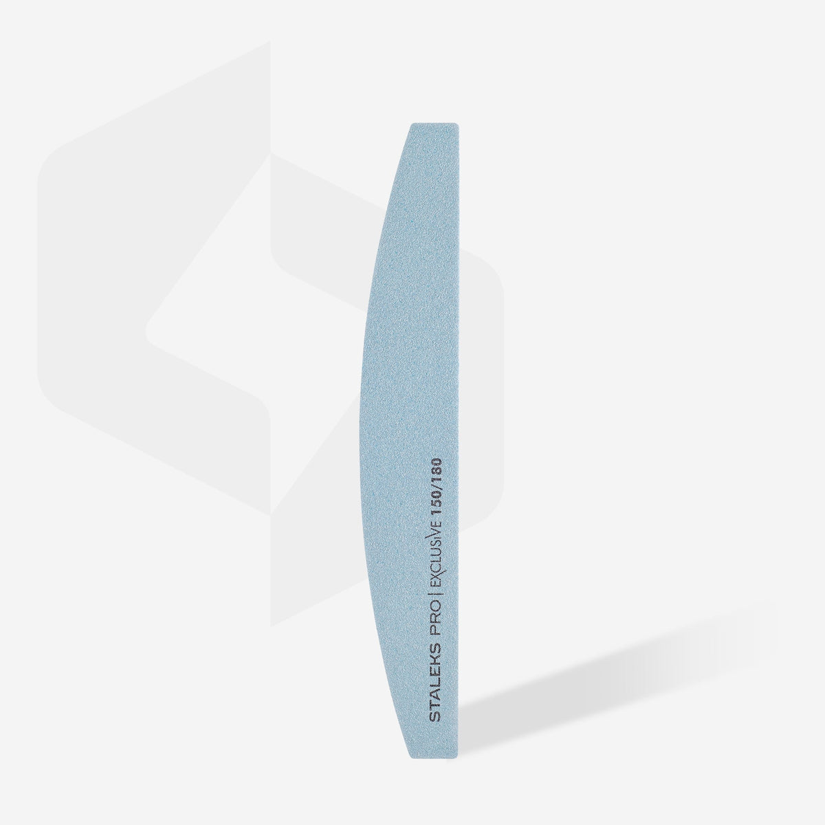 STALEKS EXCLUSIVE NFX-42/10 crescent nail file, 150/180 grit — full file view