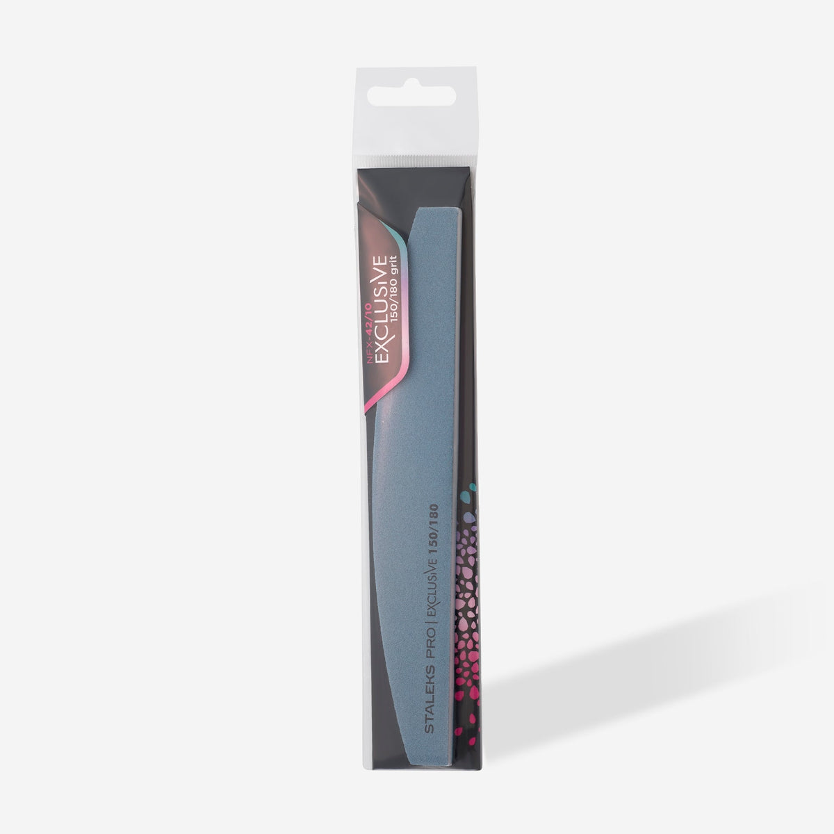 STALEKS EXCLUSIVE NFX-42/10 crescent nail file, 150/180 grit — individual retail packaging