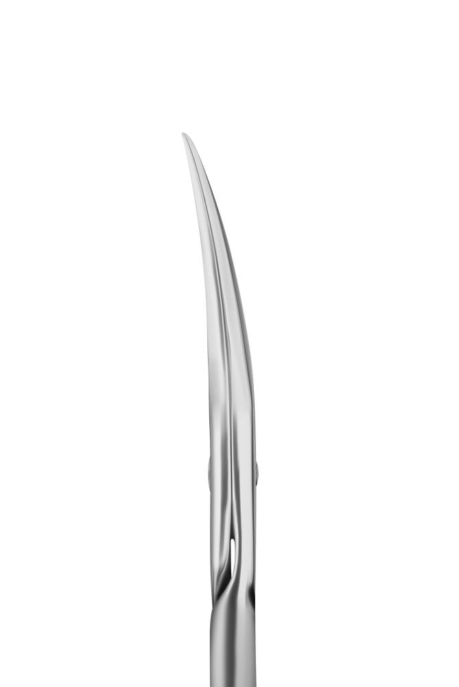 STALEKS EXCLUSIVE SX-32/1z Zebra cuticle scissors — curved blade close-up