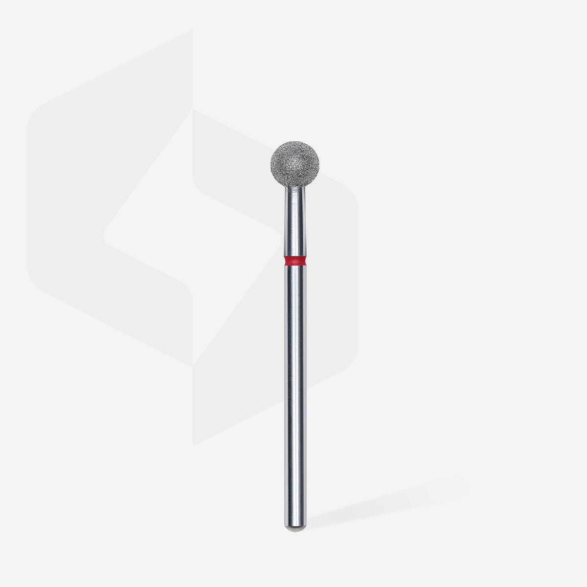 STALEKS FA01R050 — Diamond nail drill bit ball red head EXPERT diameter 5 mm — full-tool view