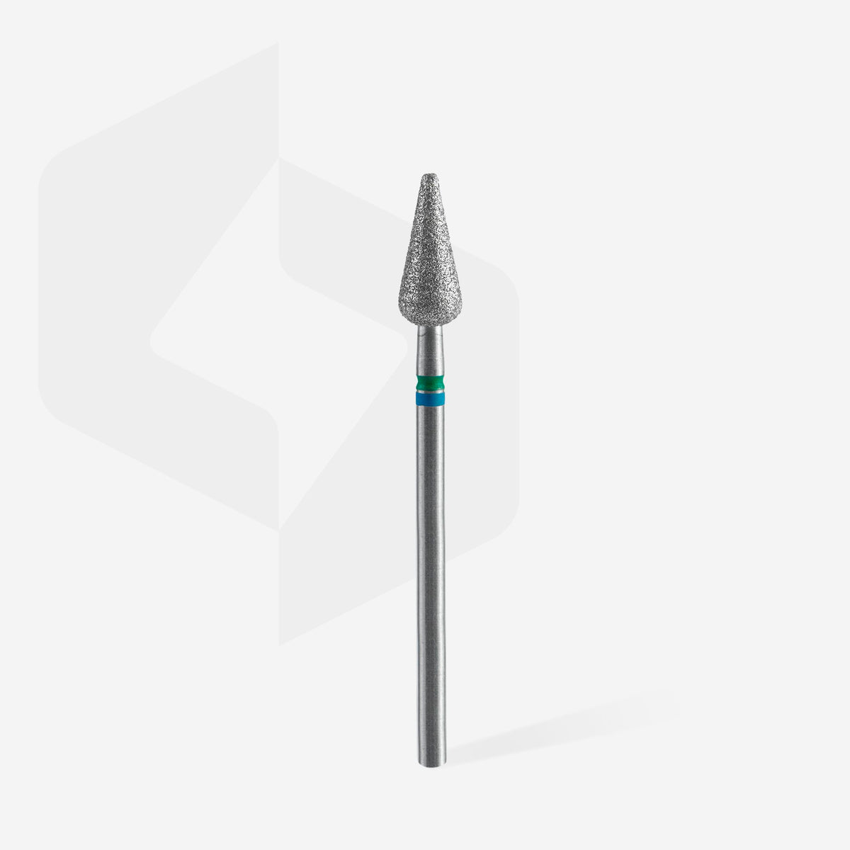 STALEKS FA100BG050/12 — Diamond nail drill bit DUO pointed pear blue-green EXPERT head diameter 5 mm / working part 12 mm — official view 2