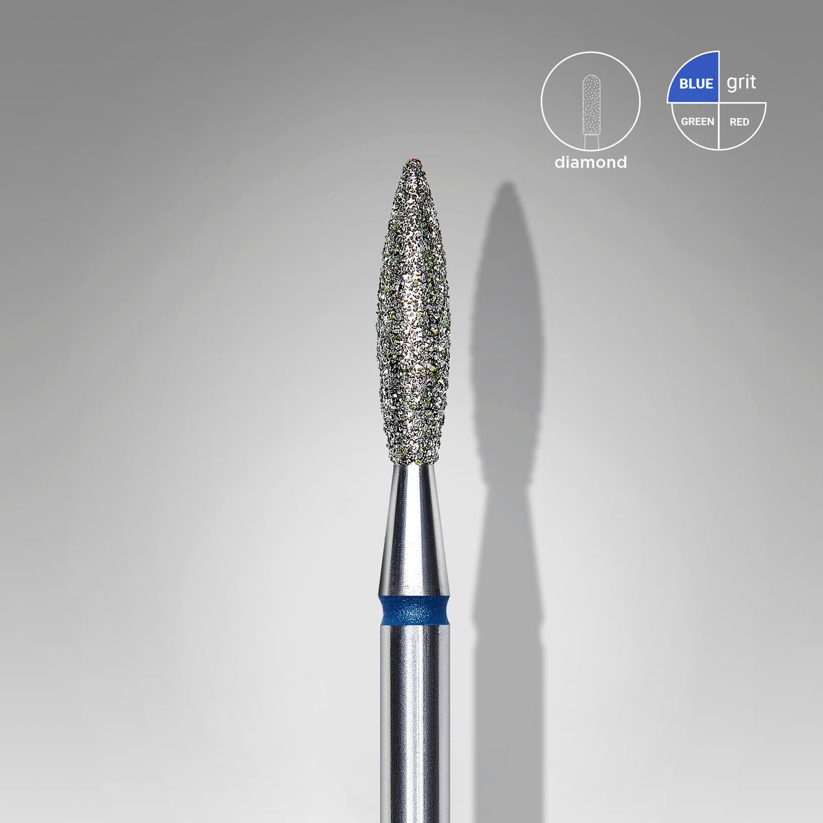 STALEKS FA10B023/10 — Diamond nail drill bit flame blue EXPERT head diameter 2,3 mm / working part 10 mm — official view 1