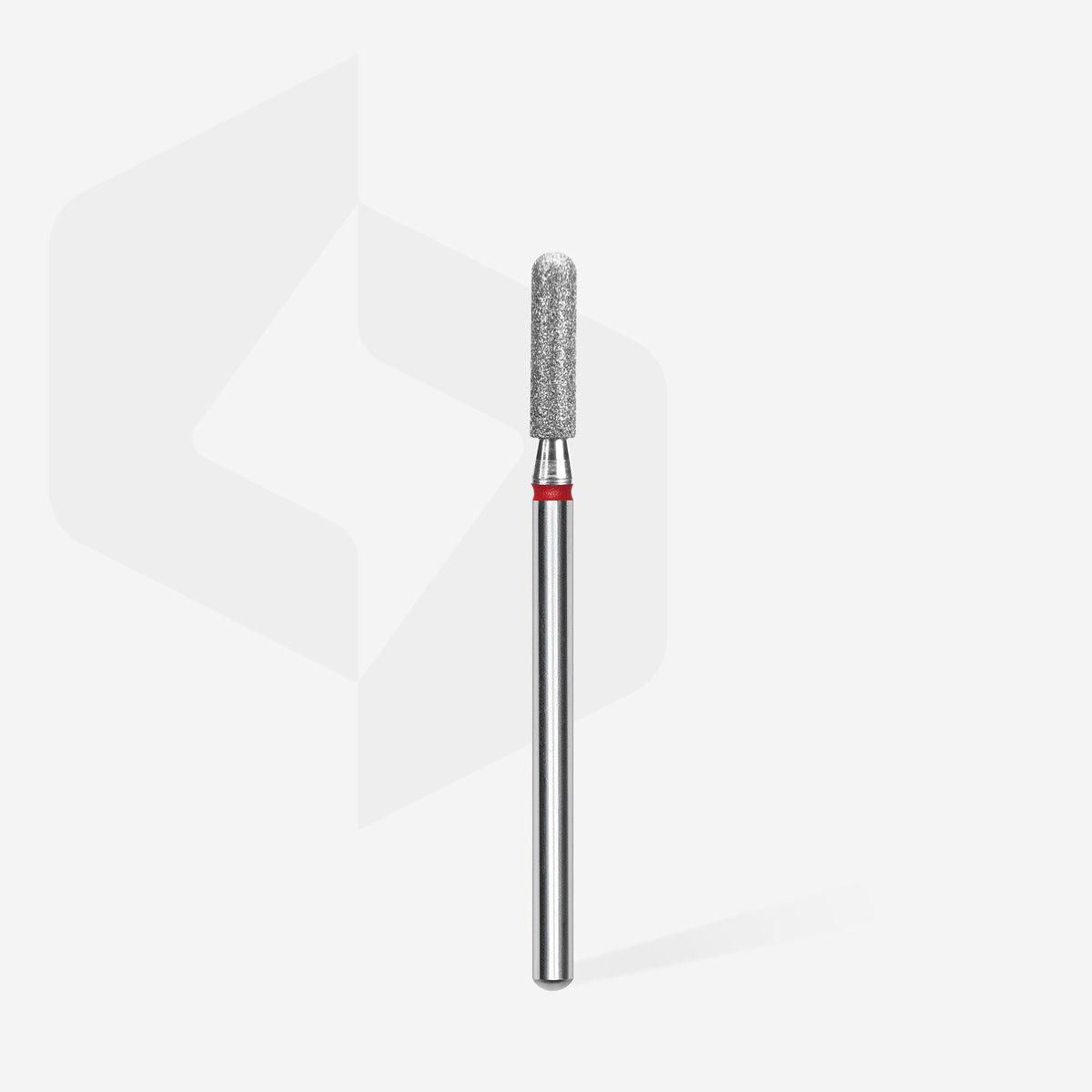 STALEKS FA30R025/10 — Diamond nail drill bit rounded cylinder red EXPERT head diameter 2,5 mm / working part 10 mm — full-tool view