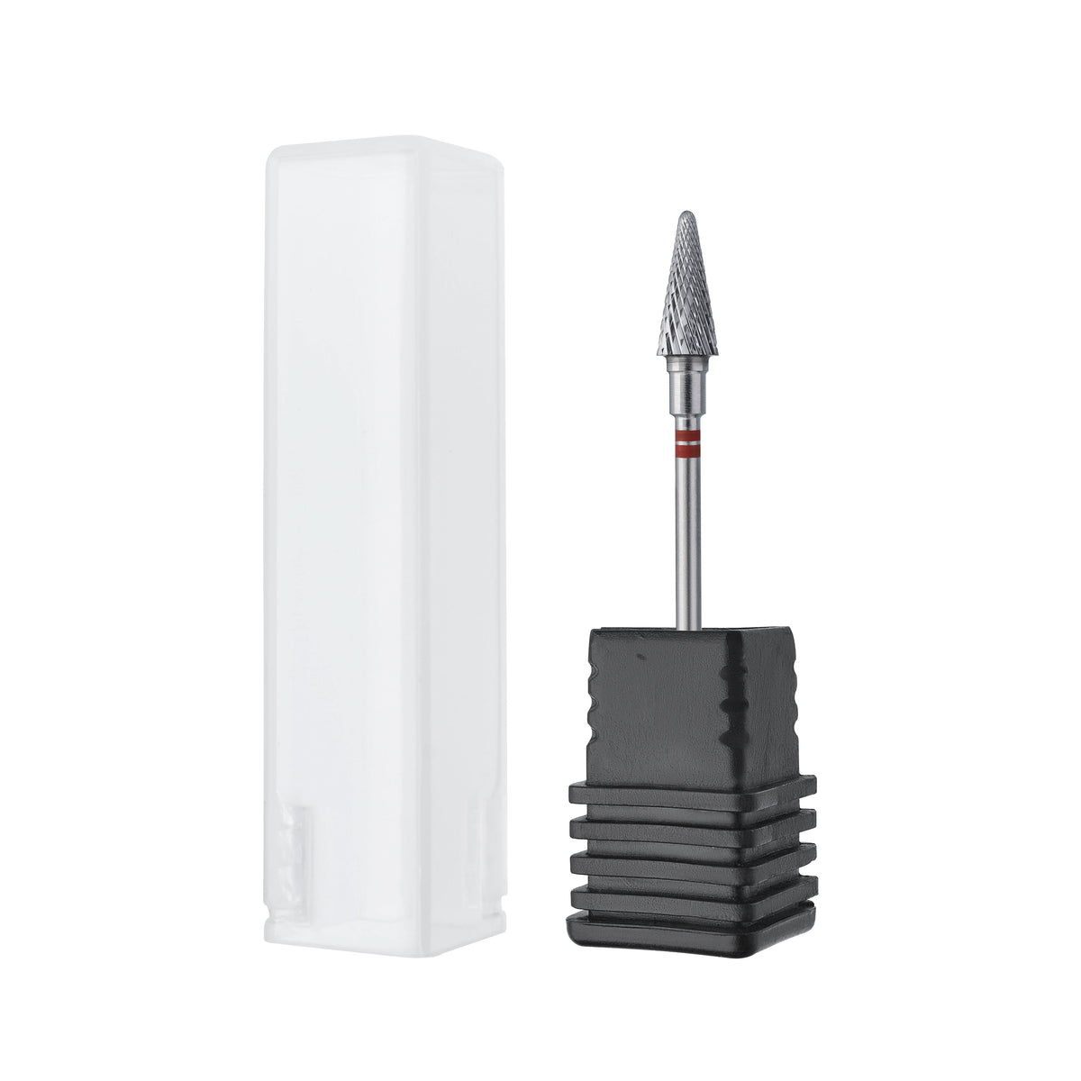 STALEKS FT73R060/14 — Carbide nail drill bit for left-handed users cone red EXPERT head diameter 6 mm / working part 14 mm — single-bit packaging
