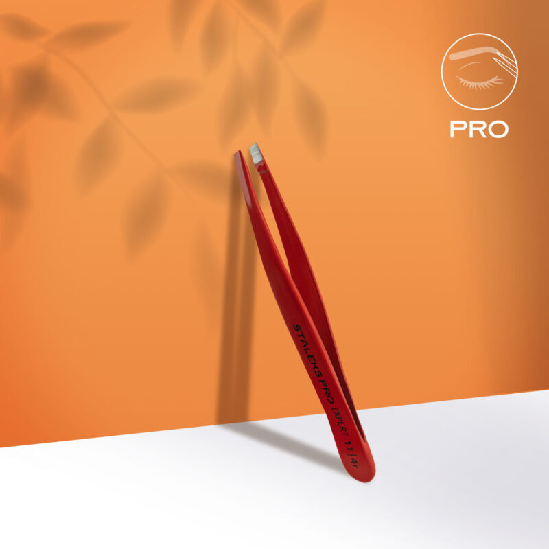 Eyebrow tweezers red EXPERT 11 TYPE 4r (narrow bevelled)