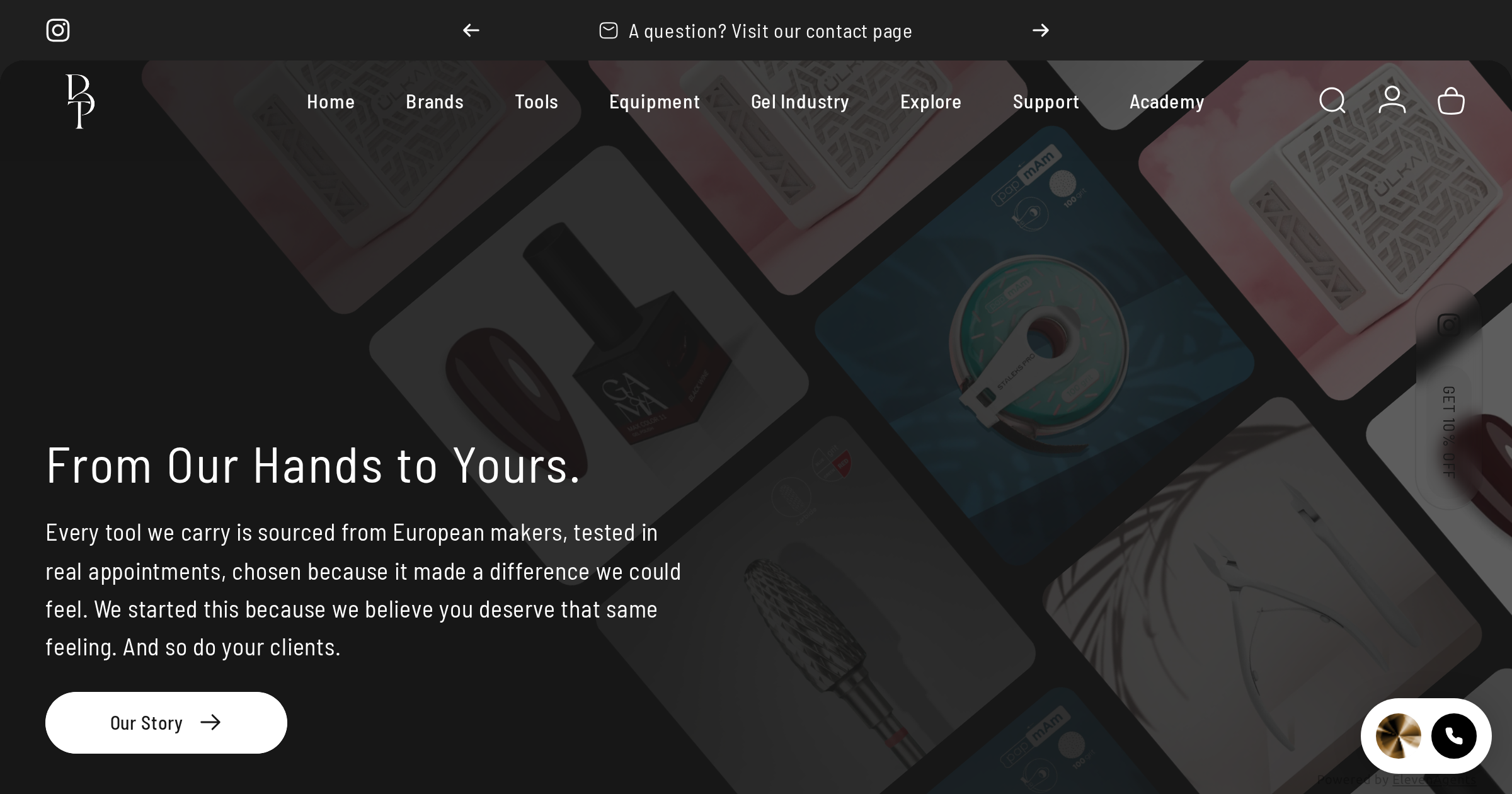 Mobile view of beautytools.au homepage