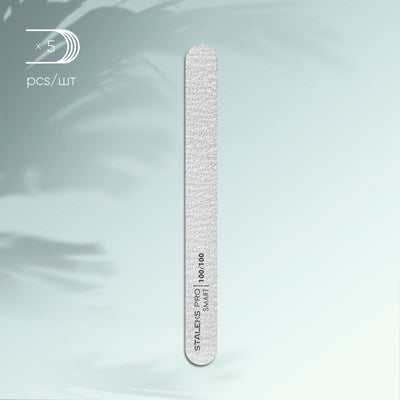 NFB-21/4 Mineral straight nail file SMART 100/100 grit, 5 pcs/set
