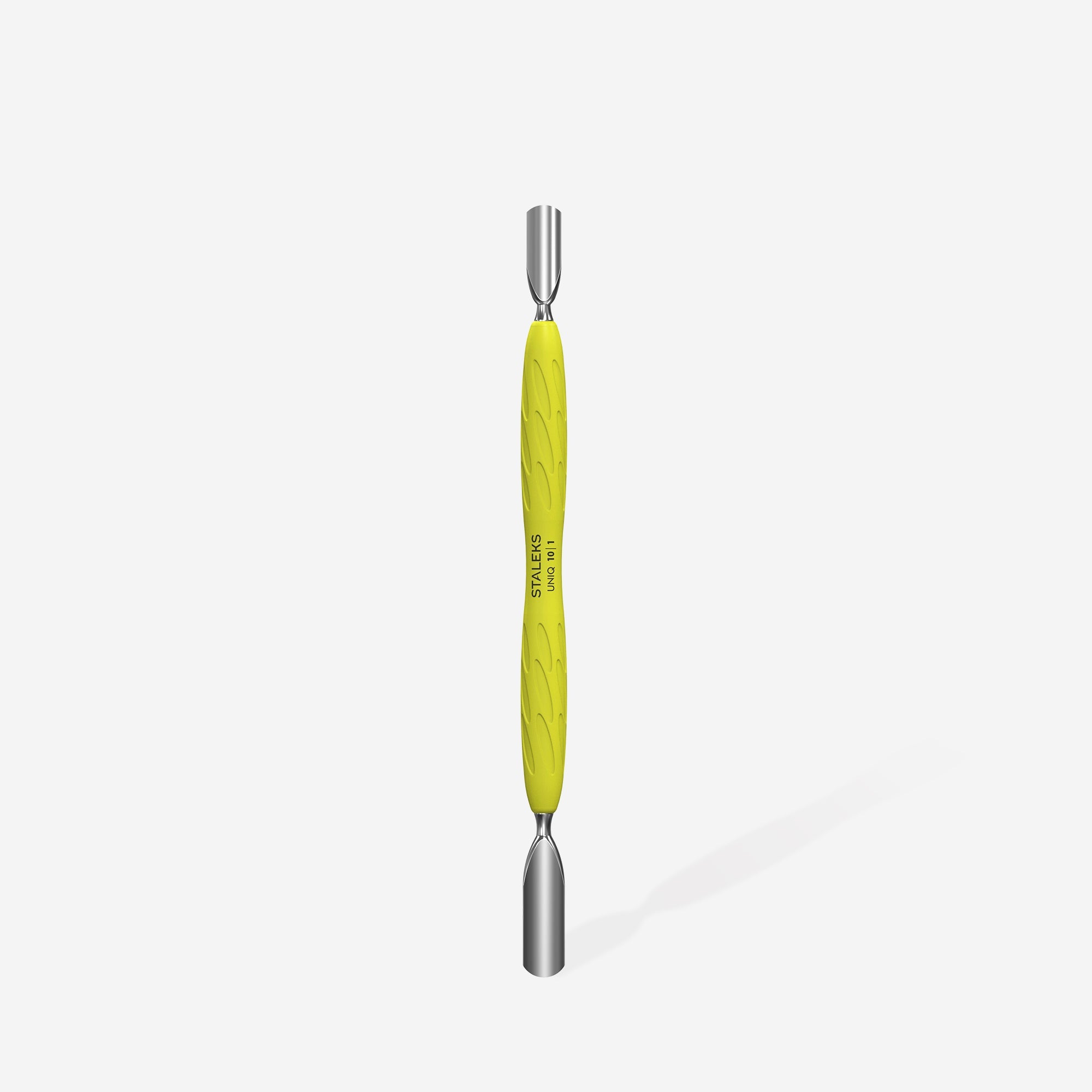 Manicure pusher Gummy with silicone handle UNIQ 10 TYPE 1 (rounded wide and rounded narrow pusher) 