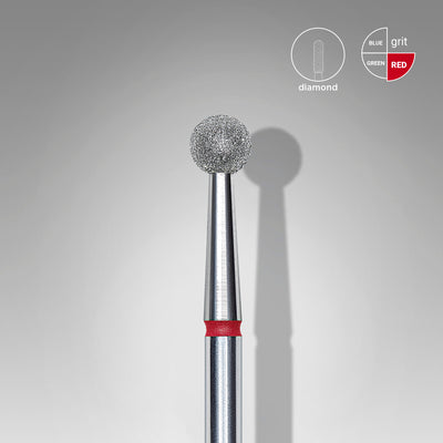 FA01R040 DIAMOND NAIL DRILL BIT, "BALL", RED
