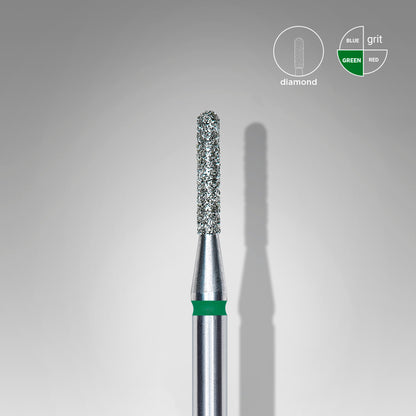 Diamond nail drill bit rounded cylinder green EXPERT head diameter 1.4 mm / working part 8 mm
