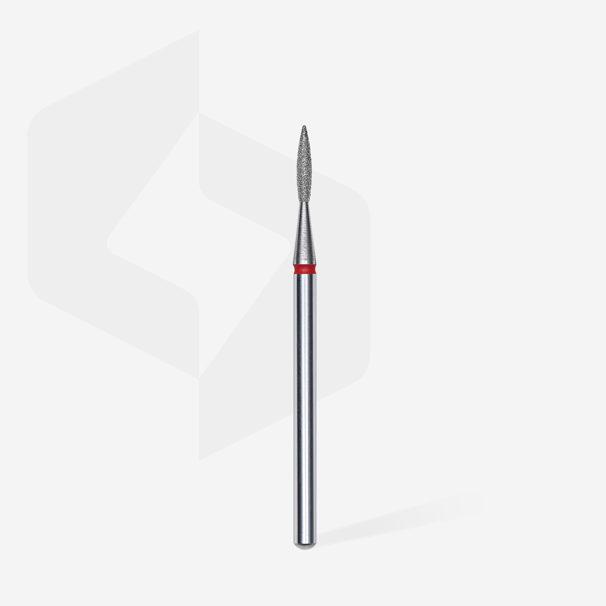 Diamond nail drill bit pointed flame red EXPERT head diameter 1.6 mm / working part 8 mm