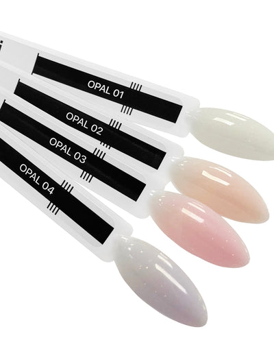 Palette of Colour Rubber Base gel "OPAL" 4 tips image 0