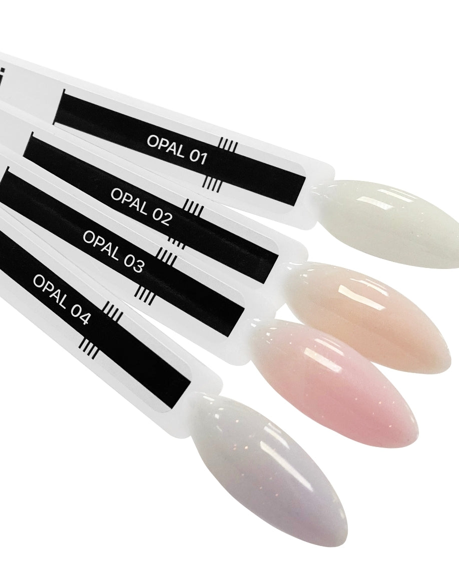 Palette of Colour Rubber Base gel "OPAL" 4 tips image 0