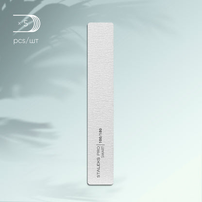 NFB-31/1 Mineral broad straight nail file  Smart, 100/180 grit, (5 pc) image 0