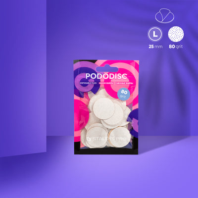STALEKS PRO PDF-25-80w disposable white files for pedicure disc PODODISC L EXPERT, 80 grit, 25 mm, 50 pcs (view 1)