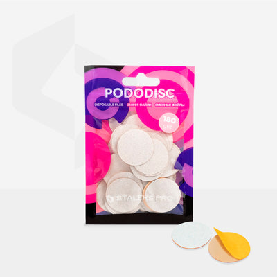 STALEKS PRO PDF-25-180w disposable white files for pedicure disc PODODISC L EXPERT, 25mm, 180 grit, 50 pcs (view 3)