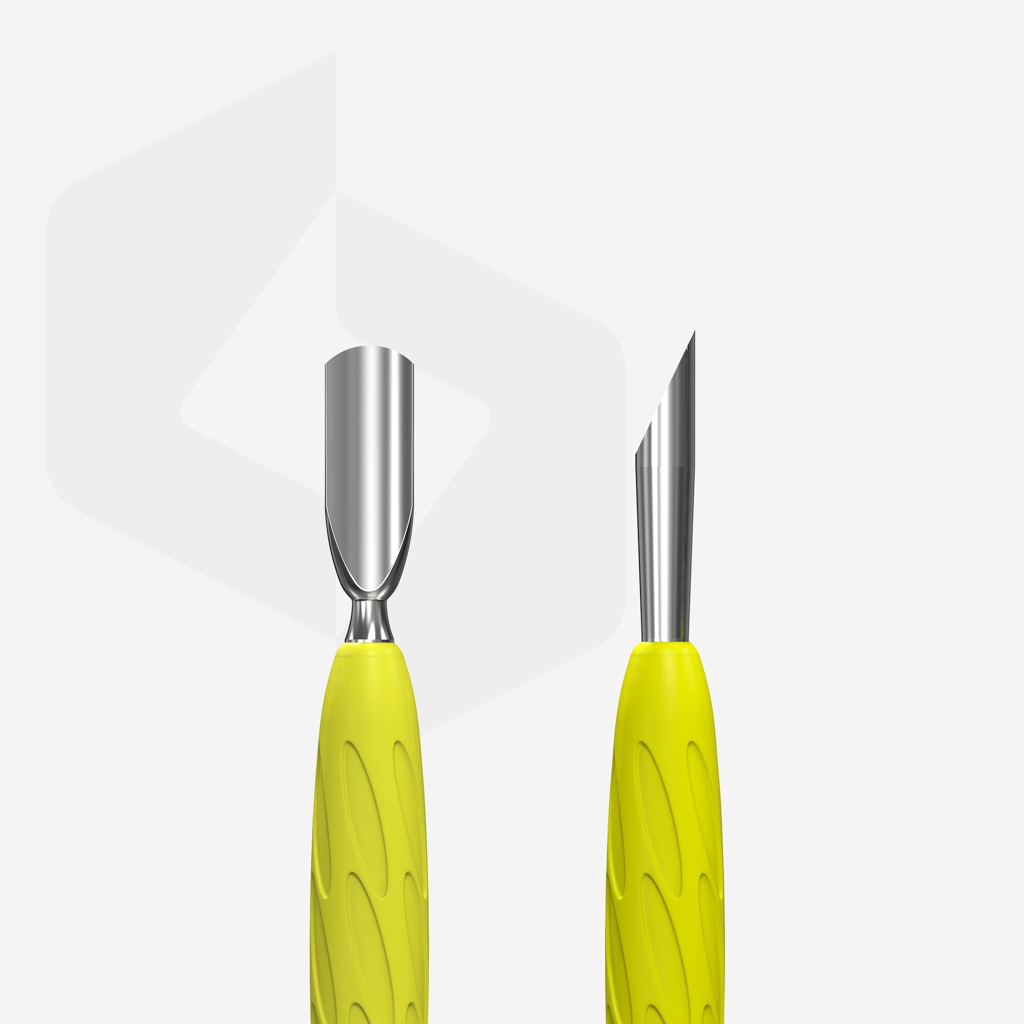 Manicure pusher Gummy with silicone handle UNIQ 10 TYPE 2 (rounded narrow and beveled pusher) 
