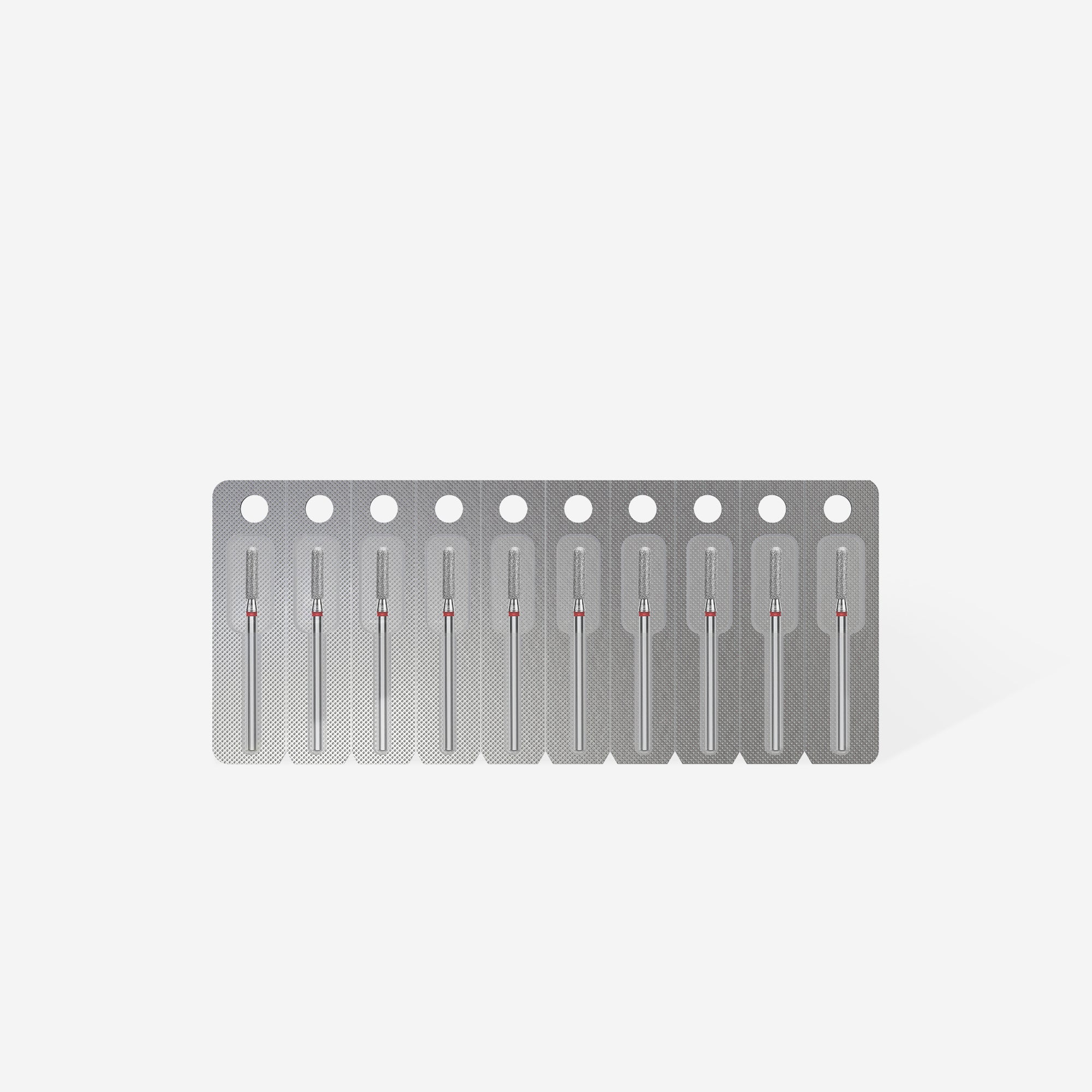 Diamond nail drill bit rounded cylinder red EXPERT head diameter 2.5 mm / working part 10 mm