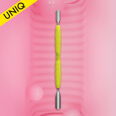 Manicure pusher Gummy with silicone handle UNIQ 10 TYPE 1 (rounded wide and rounded narrow pusher) 