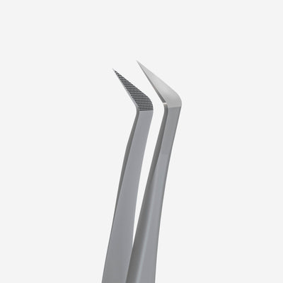 TE-44/12 Prof. Eyelash Tweezers with fiber tips L-shaped, 65'
