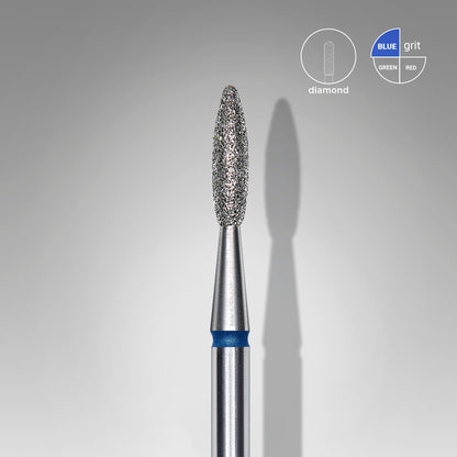 Diamond nail drill bit flame blue EXPERT head diameter 2.1 mm / working part 8 mm