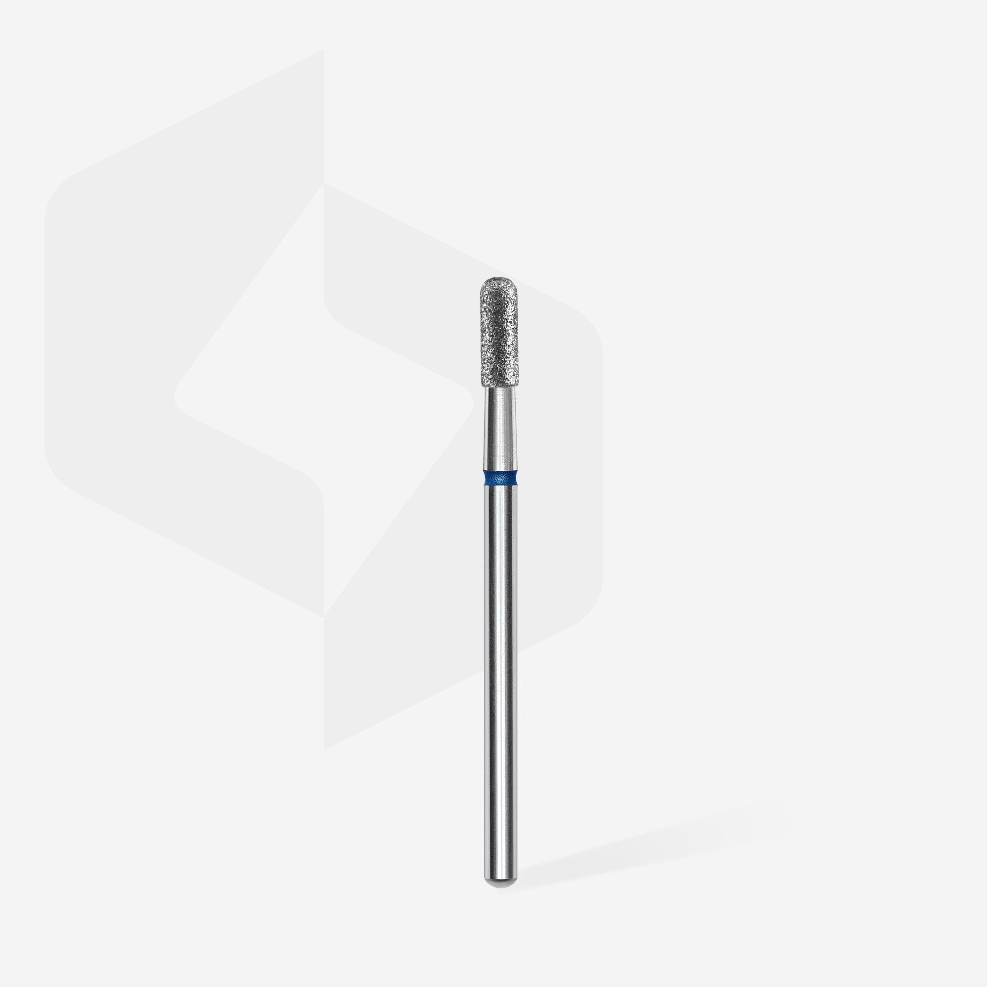 Diamond nail drill bit rounded cylinder blue EXPERT head diameter 2.3 mm / working part 6.5 mm