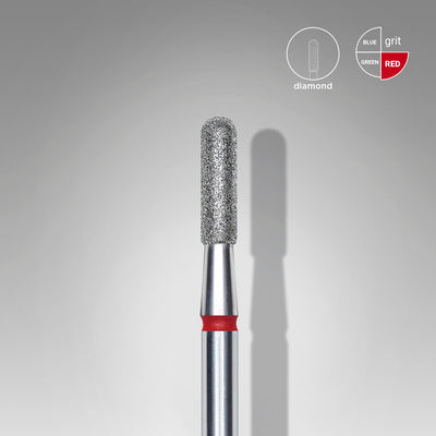 FA30R023/8 DIAMOND NAIL DRILL BIT, ROUNDED "CYLINDER", RED
