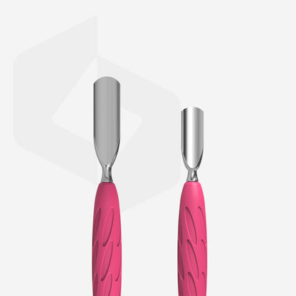 Manicure pusher Gummy with silicone handle UNIQ 10 TYPE 1 (rounded wide and rounded narrow pusher)