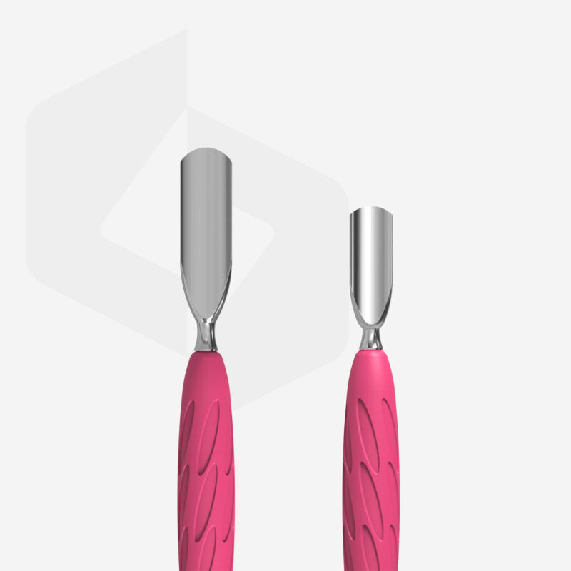 Manicure pusher Gummy with silicone handle UNIQ 10 TYPE 1 (rounded wide and rounded narrow pusher)