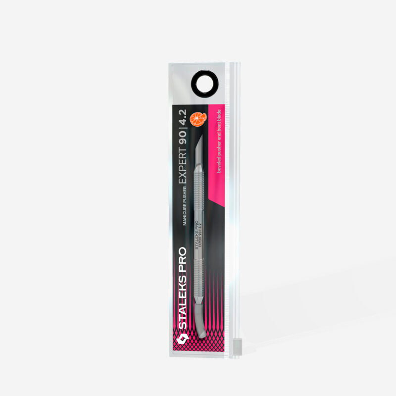 Manicure pusher EXPERT 90 TYPE 4.2 (bevelled pusher and bent blade)
