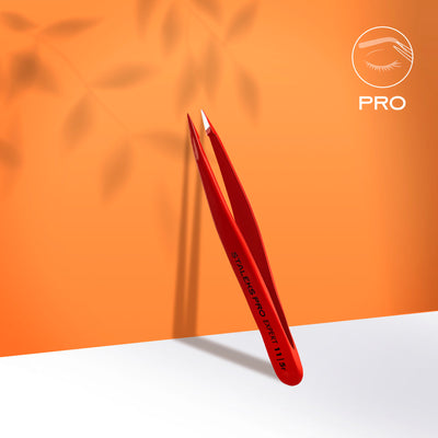 TE-11/5r Eyebrow tweezers Pro Expert 11 Type 5r (point), red image 0